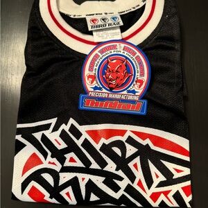Third Rail Jersey, devil logo, black white and red. 90’s vintage.